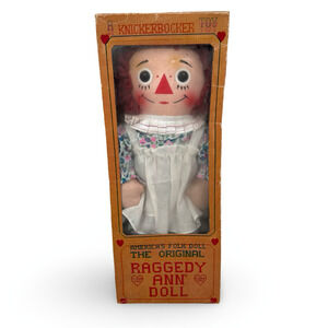 Vintage Knickerbocker Original Raggedy Ann Doll 15" Folk Girl Mint Doll with Box